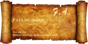 Foltin Andor névjegykártya