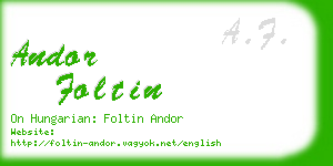 andor foltin business card